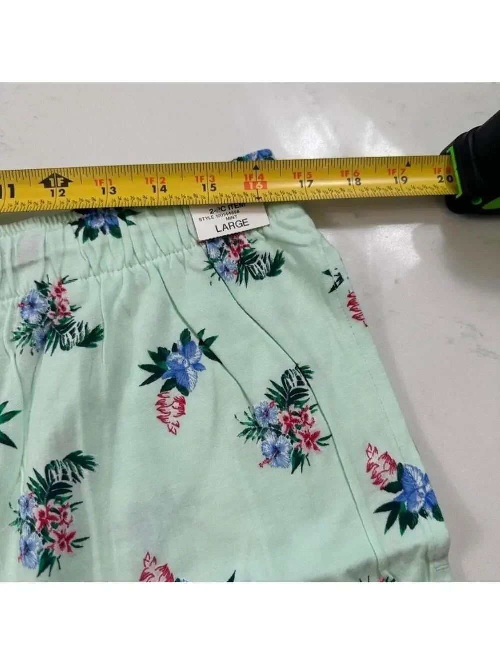 Club Room Men’s Floral Pajama Lounge Set Mint Green Shirt Shorts NWT Large